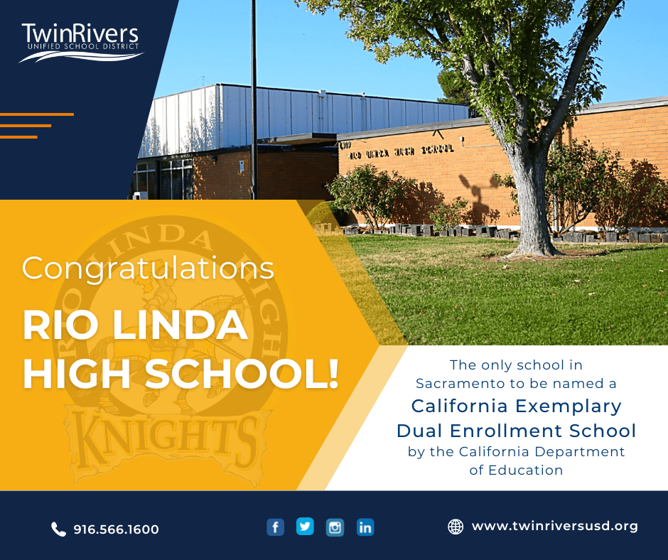 Rio Linda High School named a California Exemplary Dual Enrollment